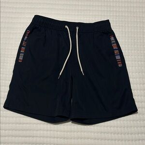 Wowie Black Athletic Shorts with Patterned Accents